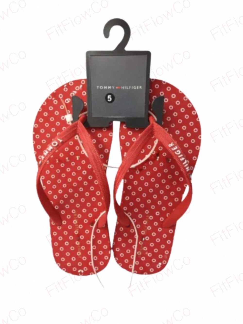 Tommy Hilfiger Red Polka Dot Flip Flops Women’s Size 5M NWT